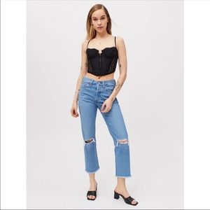 Levi’s Wedgie High-Waisted Distressed Straight Jean - Market Street